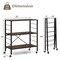 3-tier Foldable Shelving Unit With Detachable Wheels And Adjustable Shelves-Black